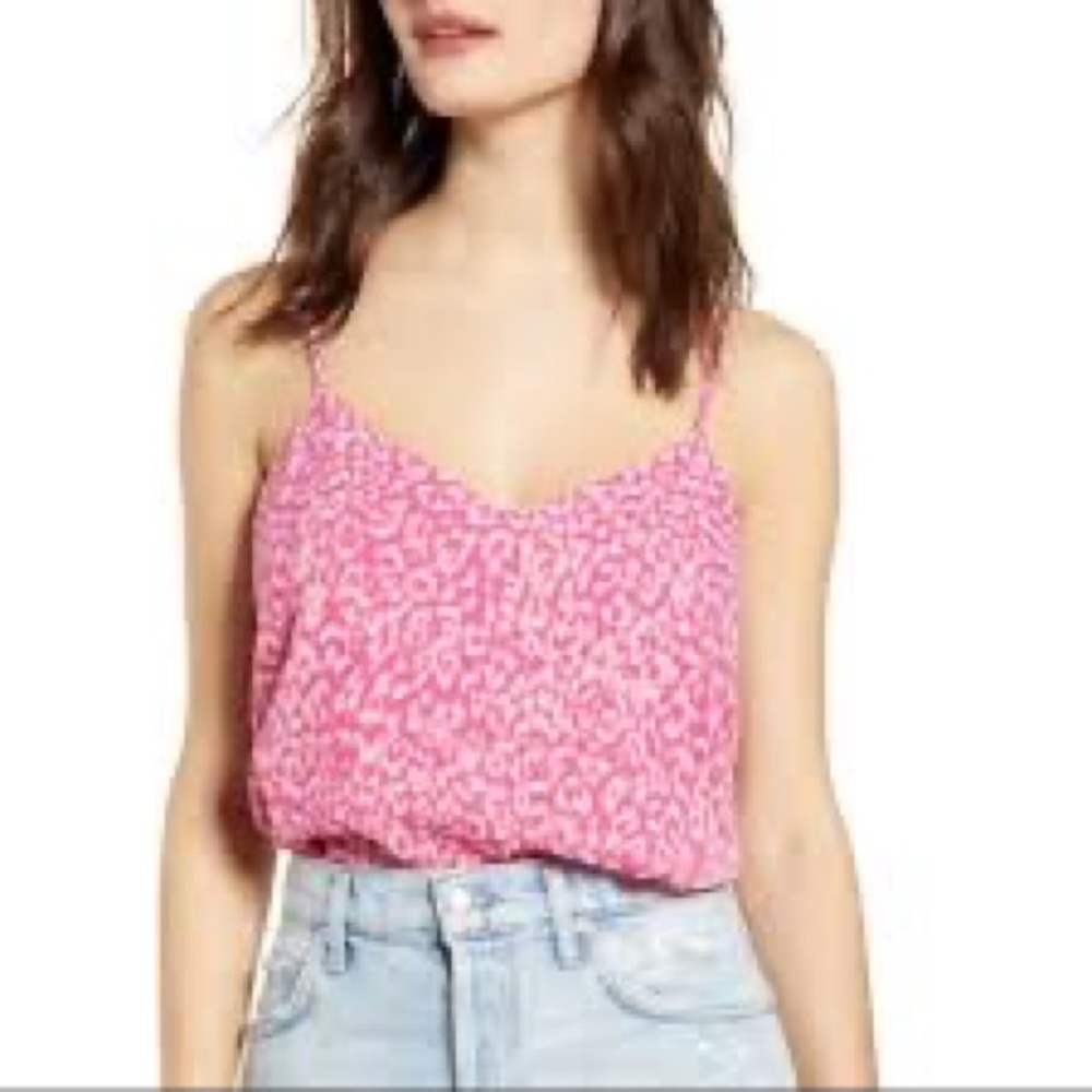 Anthropologie Leith Pink Leopard Cami Camisole Tank Blouse Size XS